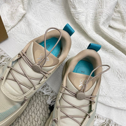LOEWE 26S CLOUDSOLO SNEAKERS IN LIGHT BLUE AND BEIGE RECYCLED POLYESTER