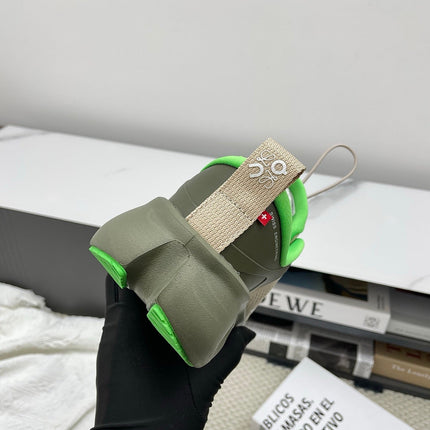 LOEWE 26S CLOUDSOLO SNEAKERS IN OLIVE GREEN AND BEIGE RECYCLED POLYESTER