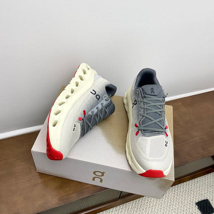 LOEWE 26S CLOUDTILT SNEAKER IN DARK GRAY AND WHITE RECYCLED POLYESTER