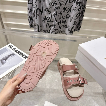 DIOR 26S SLIDES IN NUDE PINK CANVAS