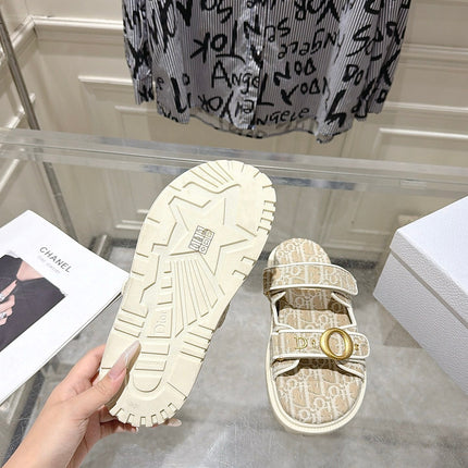 DIOR 26S SANDALS IN LIGHT BEIGE OBLIQUE CANVAS