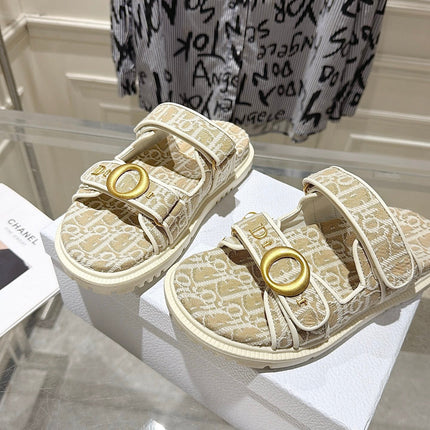 DIOR 26S SANDALS IN LIGHT BEIGE OBLIQUE CANVAS
