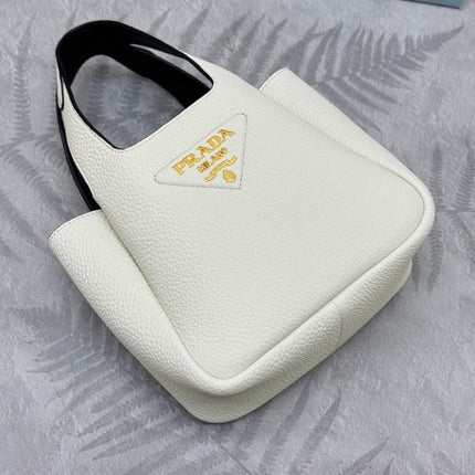 PRADA 25S TOTE MINI BAG 18 IN IVORY CALFSKIN GOLD HARDWARE