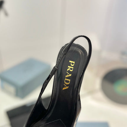 Pra Slingback Pumps 75 Black Patent Leather