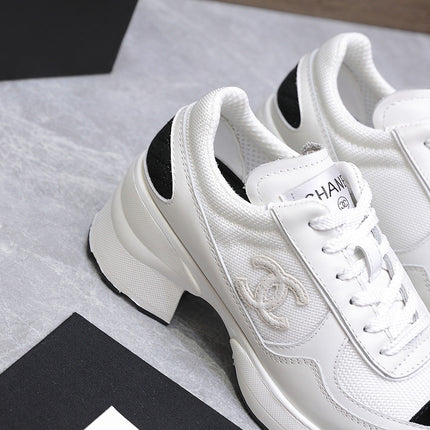 CC HIGH SNEAKERS IN WHITE MESH AND CALFSKIN