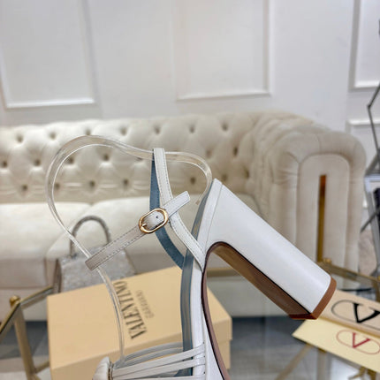 VALENTINO 26S PLATFORM SANDALS 110 MM IN CREAM WHITE CALFSKIN