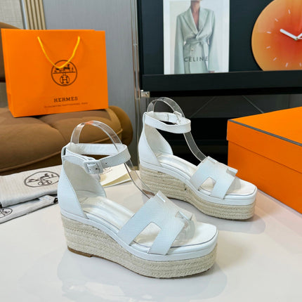 Elda espadrille 80 White Epsom Calfskin