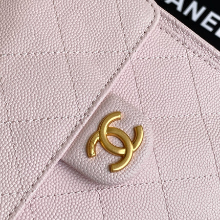 CHANEL 25S HOBO BAG 40 IN LIGHT PINK CAVIAR WITH GOLD HARDWARE