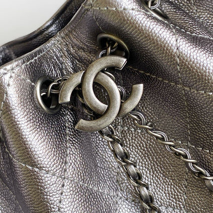 CHANEL 25S HOBO BAG 22 IN LILAC SILVER METALLIC CAVIAR