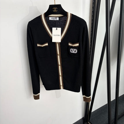 VALENTINO 26S KNITTED V-NECK CARDIGAN 363
