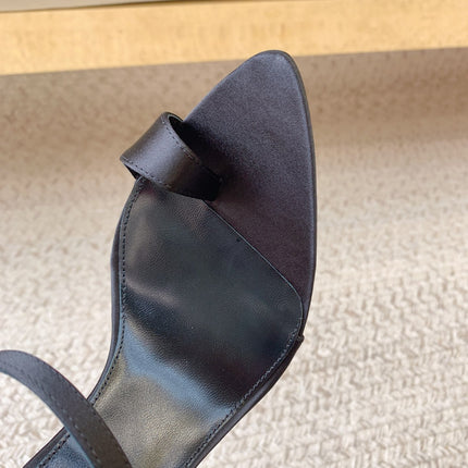 HIGH FLIP FLOPS SANDAL WITH STRAP IN BLACK SILK