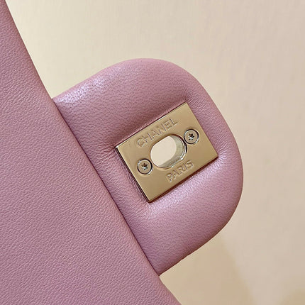 CHANEL 25S FLAP BAG 20 CM IN LIGHT PINK LAMBSKIN WITH GOLD HARDWARE