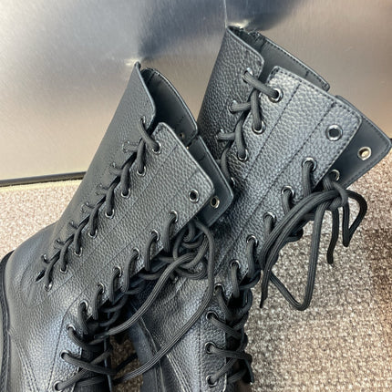 DIOR 25S D-ROAD ANKLE BOOT 45MM IN BLACK GRAINED CALFSKIN