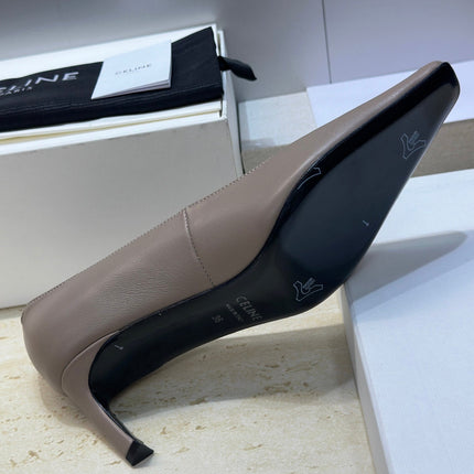 CELINE 26S HIGH HEELS 65 MM IN BEIGE GREY CALFSKIN