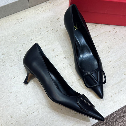 VALENTINO 26S HIGH HEELS 40 MM IN BLACK CALFSKIN