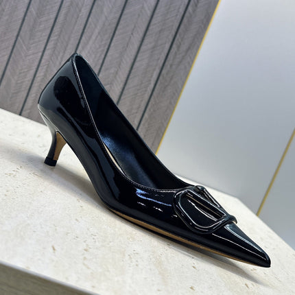 VALENTINO 26S HIGH HEELS 40 MM IN BLACK PATENT CALFSKIN
