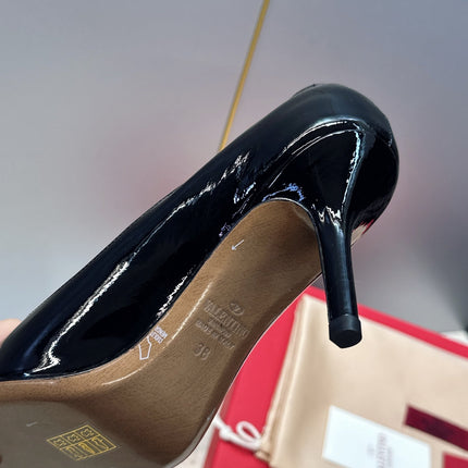 VALENTINO 26S HIGH HEELS 80 MM IN BLACK PATENT CALFSKIN