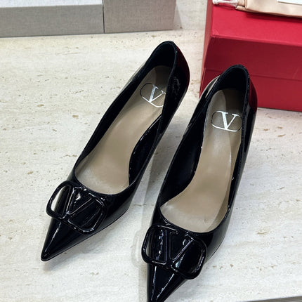 VALENTINO 26S HIGH HEELS 80 MM IN BLACK PATENT CALFSKIN