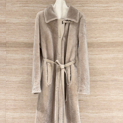 HERMES 25S LONG SHEARLING COAT 471