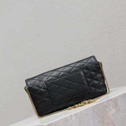 YSL 25S SAINT LAURENT GABY 19 IN BLACK QUILTED CALFSKIN GOLD HARDWARE