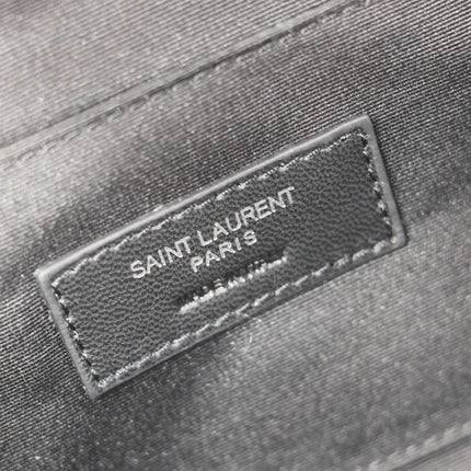 YSL 25S CLASSIC CROSSBODY BAG 26 IN BLACK CANVAS SILVER HARDWARE