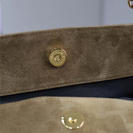 JAMIE MEDIUM POCHON 27 IN DULL BROWN SUEDE COPPER HARDWARE