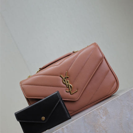 LOULOU SMALL 24 IN SALMON PINK SHEEPSKIN GOLD HARDWARE