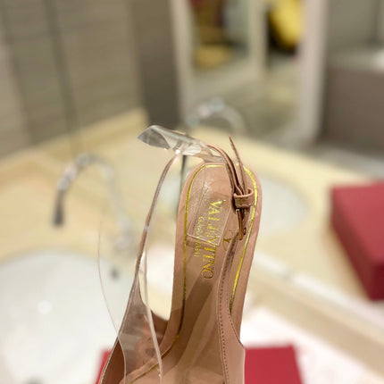 VALENTINO 26S SLINGBACK PUMPS 65 MM IN NUDE CALFSKIN
