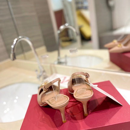 VALENTINO 26S SLINGBACK PUMPS 65 MM IN NUDE CALFSKIN