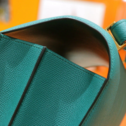 HM 25S CONSTANCE EVERCOLOR BAG 24 CM IN DARK GREEN EPSOM WITH GOLD HARDWARE