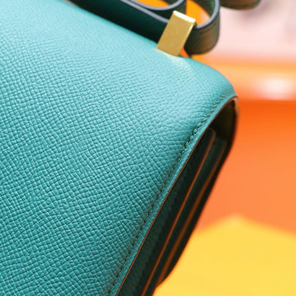 HM 25S CONSTANCE EVERCOLOR BAG 24 CM IN DARK GREEN EPSOM WITH GOLD HARDWARE