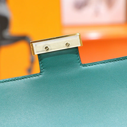 HM 25S CONSTANCE EVERCOLOR BAG 24 CM IN DARK GREEN EPSOM WITH GOLD HARDWARE