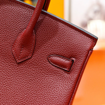 HM 25S BIRKIN BAG 25 CM IN DARK RED TOGO WITH GOLD HARDWARE