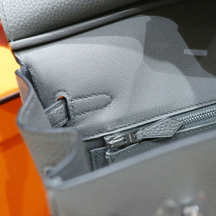 HM 25S BIRKIN BAG 25 CM IN GREY TOGO WITH SILVER HARDWARE