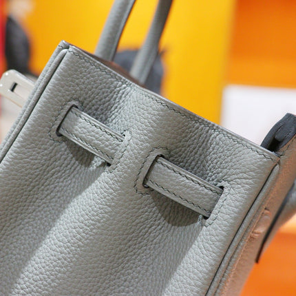 HM 25S BIRKIN BAG 25 CM IN GREY TOGO WITH SILVER HARDWARE