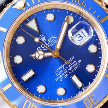 SUBMARINER DATE 41 GOLD CASE LEATHER STRAP